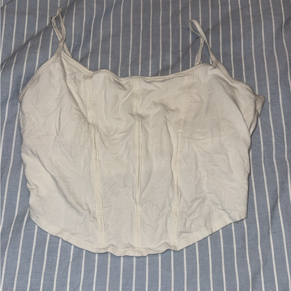 Hollister White Corset Top